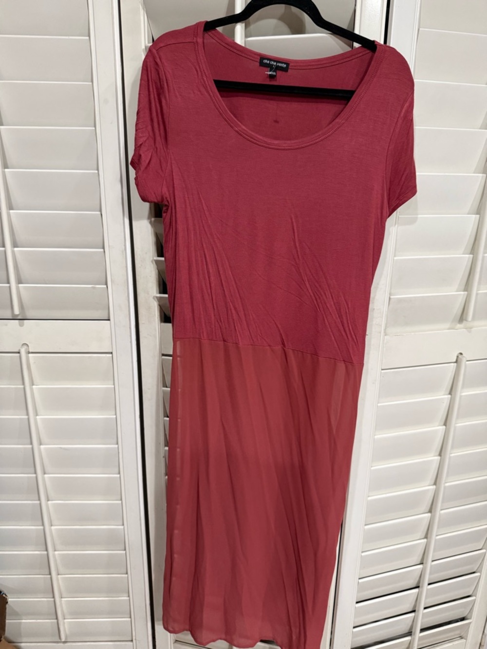 cha cha vente Two-Tone Rose Pink Midi Dress